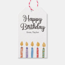 Farbenfrohe helle Geburtstagskandale Geschenkanhänger