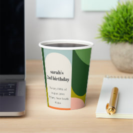 Farbenfrohe helle Groovy Retro Arche jedes Alter G Pappbecher