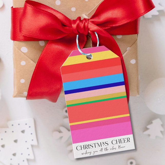 Farbenfrohe helle Moderne Weihnachten Geschenkanhänger (Von Creator hochgeladen)