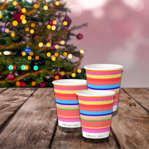 Farbenfrohe helle Moderne Weihnachten Pappbecher
