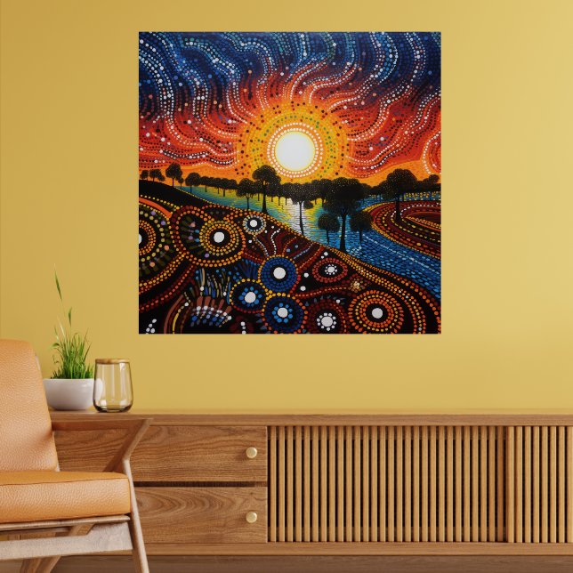 Farbenfrohe Helle Psychedelic Abstrakt Wall Print Poster (Wohnzimmer 2)
