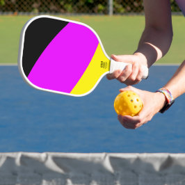 Farbenfrohe, helle tropische, rosa, gelbe schwarze pickleball schläger