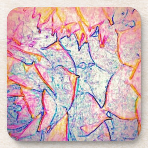 Farbenfrohe Hen und Chicks Digitale Kunst Untersetzer