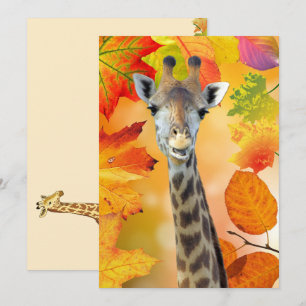 Farbenfrohe Herbst/Herbst-Giraffe