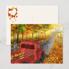 Farbenfrohe Herbst/Herbst-Landschaft Postkarte
