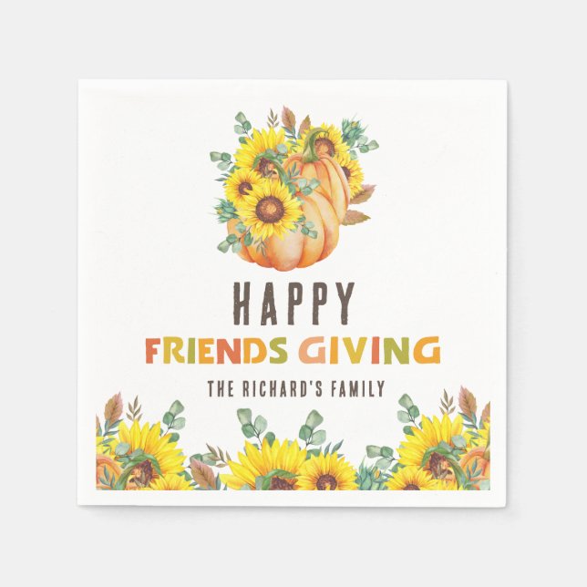 Farbenfrohe Herbstaufführung Erntedank Dinner Part Serviette (Vorderseite)