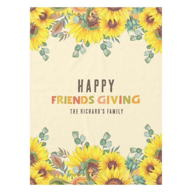 Farbenfrohe Herbstaufführung Erntedank Dinner Part Tischdecke (Vorderseite)