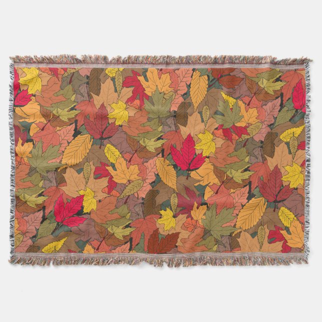 Farbenfrohe Herbstblätter Decke (Vorderseite)