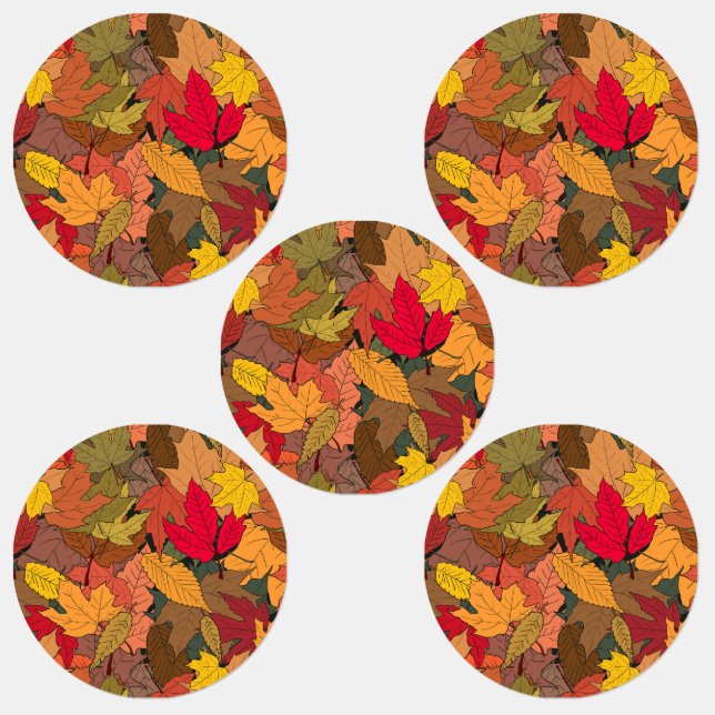 Farbenfrohe Herbstblätter Etiketten (Gruppe)