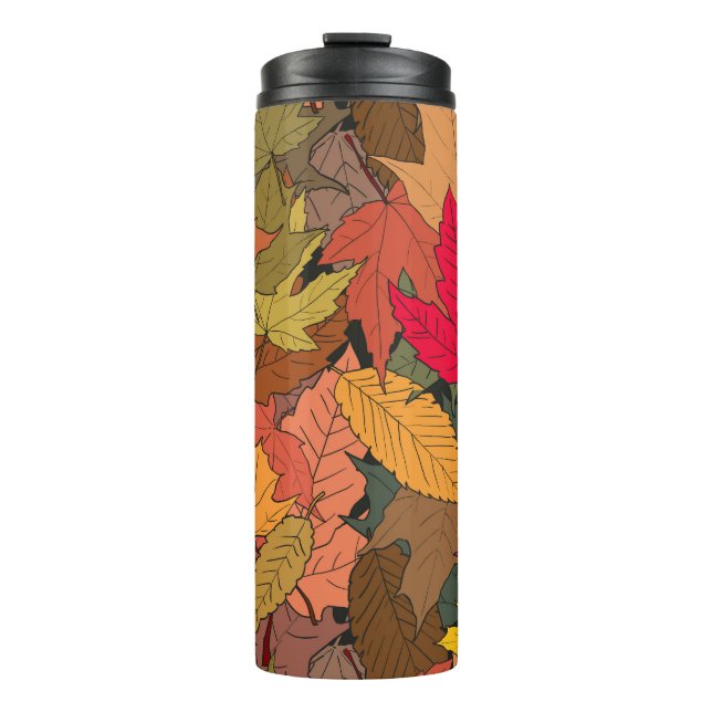 Farbenfrohe Herbstblätter Thermosbecher (Vorderseite)