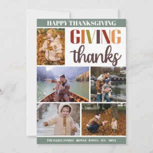 Farbenfrohe Herbstfamilie individuell anpassbar Feiertagskarte