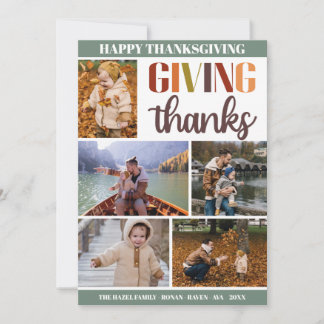 Farbenfrohe Herbstfamilie individuell anpassbar Feiertagskarte