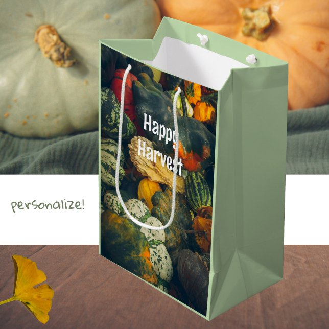 Farbenfrohe Herbstkurz und Kürbis Mittlere Geschenktüte (Von Creator hochgeladen)