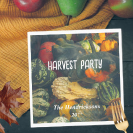 Farbenfrohe Herbstkurz und Kürbis Serviette