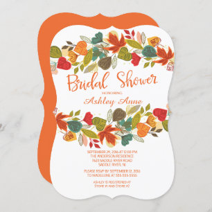 Farbenfrohe Herbstlage Bridal Dusche Einladung
