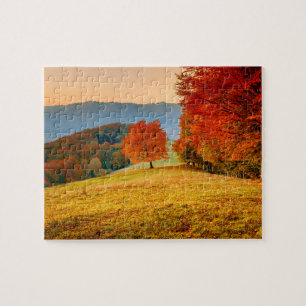 Farbenfrohe Herbstlandschaft Bäume Puzzle