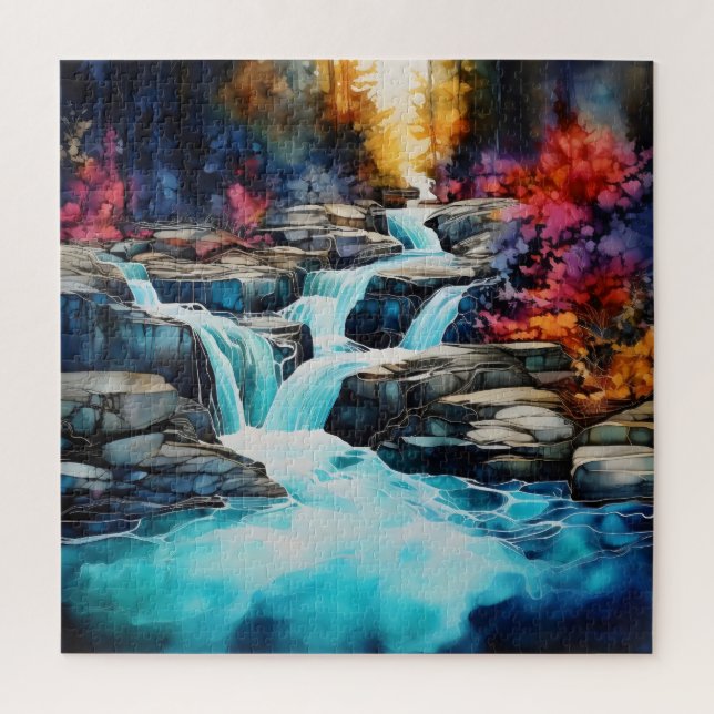 Farbenfrohe Herbstlandschaft Puzzle (Vertikal)