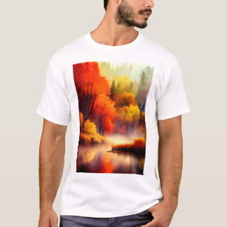 Farbenfrohe Herbstlandschaft Wasserfarbe 5 Classic T-Shirt