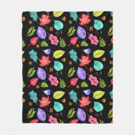 Farbenfrohe Herbstlaub-Muster im Herbst Fleecedecke