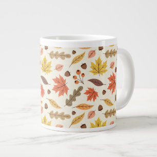 Farbenfrohe Herbstleaf-Fallmuster Jumbo-Tasse