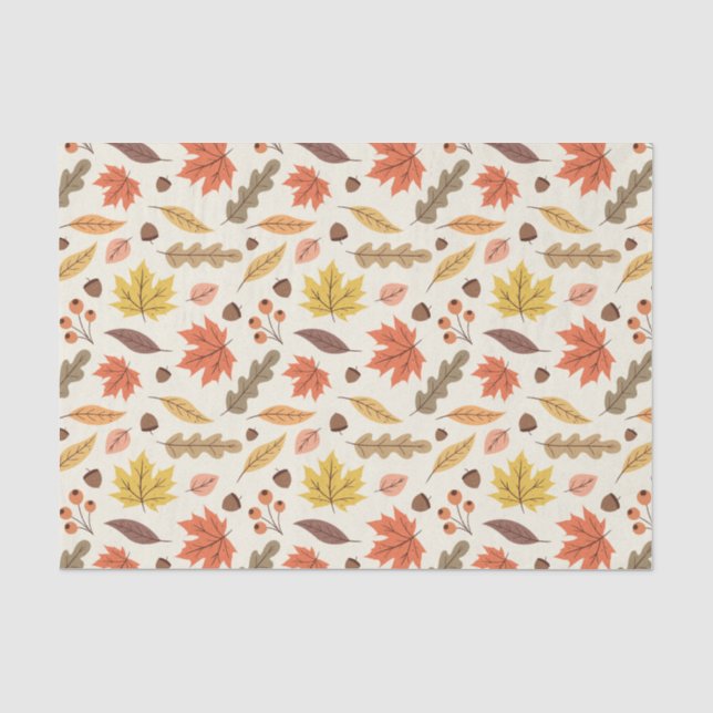 Farbenfrohe Herbstleaf-Fallmuster Seidenpapier (Vorderseite)