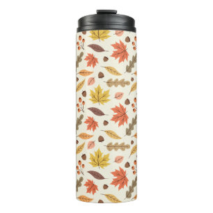 Farbenfrohe Herbstleaf-Fallmuster Thermosbecher