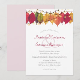 farbenfrohe Herbstleaf Streichellichtfeier Einladung