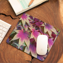 Farbenfrohe Herbstmaple Blätter Blumen Mousepad