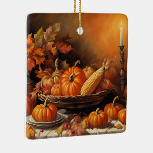 Farbenfrohe Herbstpumpen Keramikornament