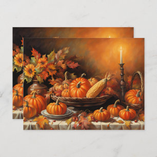 Farbenfrohe Herbstpumpen Postkarte