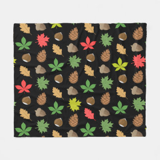 Farbenfrohe Herbstsaison - Naturmuster   Fleecedecke
