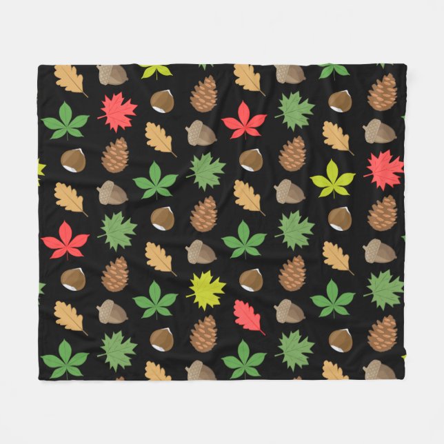 Farbenfrohe Herbstsaison - Naturmuster   Fleecedecke (Vorderseite (Horizontal))