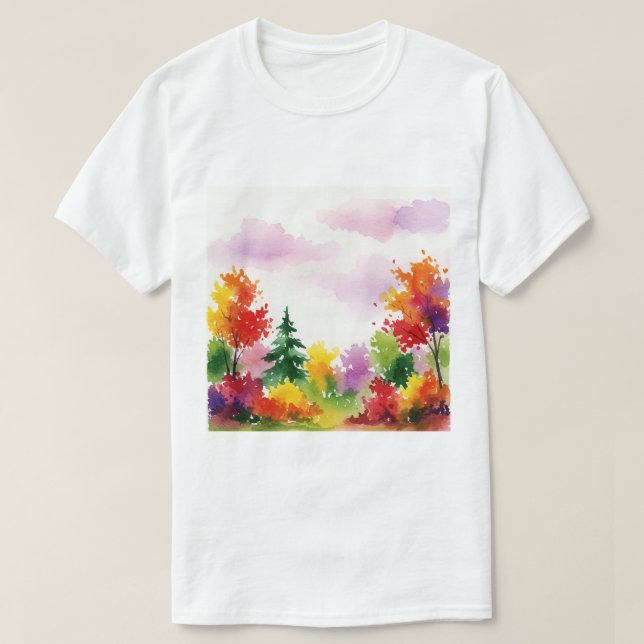 Farbenfrohe Herbstszene T-Shirt (Design vorne)
