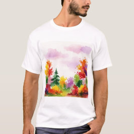 Farbenfrohe Herbstszene T-Shirt