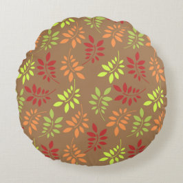 Farbenfrohe Herbstunterschiede in warmen Tönen Rundes Kissen