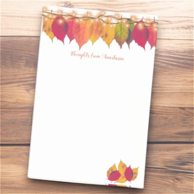 Farbenfrohe Herbstwoche Saisonale Blätter Feuerstr Post-it Klebezettel (4" x 6" stickie note pad)