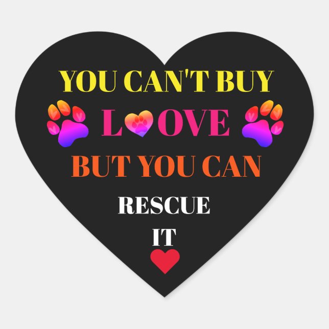 Farbenfrohe Herz-Paw Drucke mit Worten Stickers (Vorderseite)