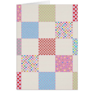 Farbenfrohe Herz-Quilt-Muster