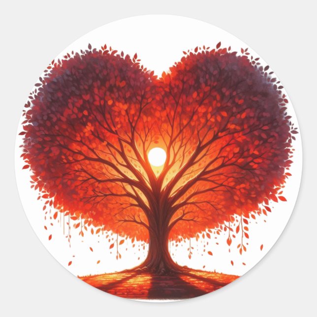 Farbenfrohe Herz-Shaped Treppers Runder Aufkleber (Vorderseite)