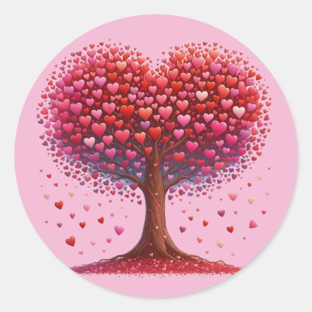 Farbenfrohe Herz-Shaped Treppers Runder Aufkleber (Vorderseite)