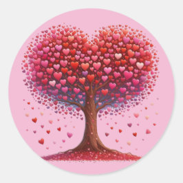 Farbenfrohe Herz-Shaped Treppers Runder Aufkleber