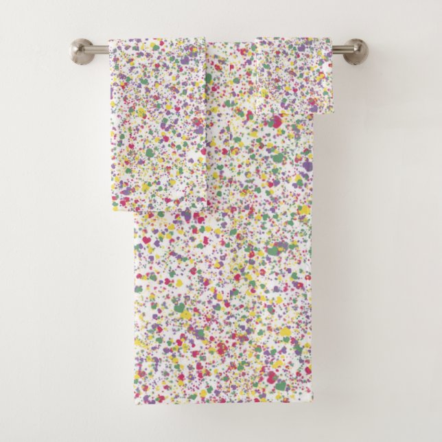 Farbenfrohe Herz Spritzer Farbe, Abstrakt Badhandtuch Set (Insitu)