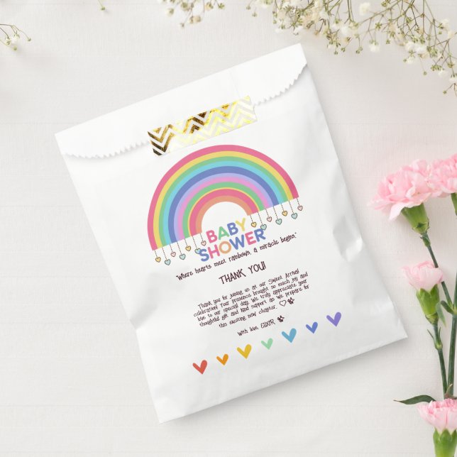 Farbenfrohe Herz trifft Retro Rainbow Baby Dusche Geschenktütchen (Versiegelt)