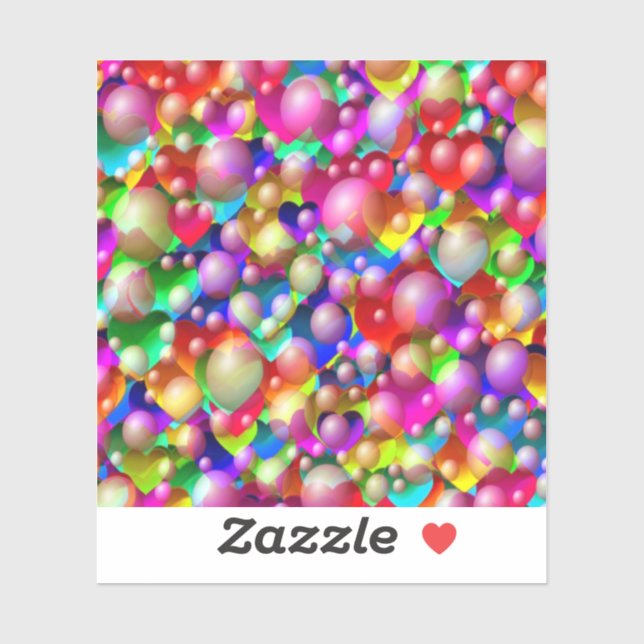 Farbenfrohe Herzen Aufkleber (Blatt)