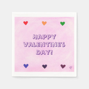 Farbenfrohe Herzen Blended Pink Valentines Napkins Serviette