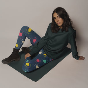 Farbenfrohe Herzen Capri Leggings