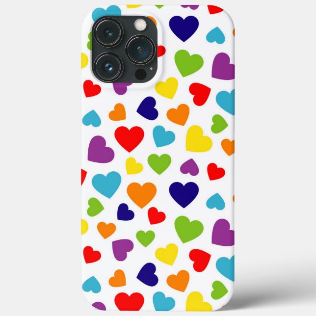 Farbenfrohe Herzen Case-Mate iPhone Hülle (Rückseite)