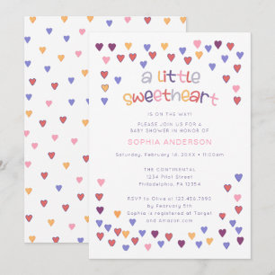 Farbenfrohe Herzen Eine kleine Sweetheart Babydusc Einladung