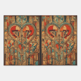 Farbenfrohe Herzen: Einzigartiges mehrfarbiges Des Geschenkpapier Set