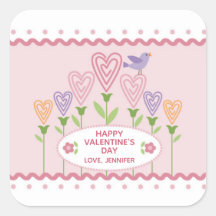 Farbenfrohe Herzen florale Valentine